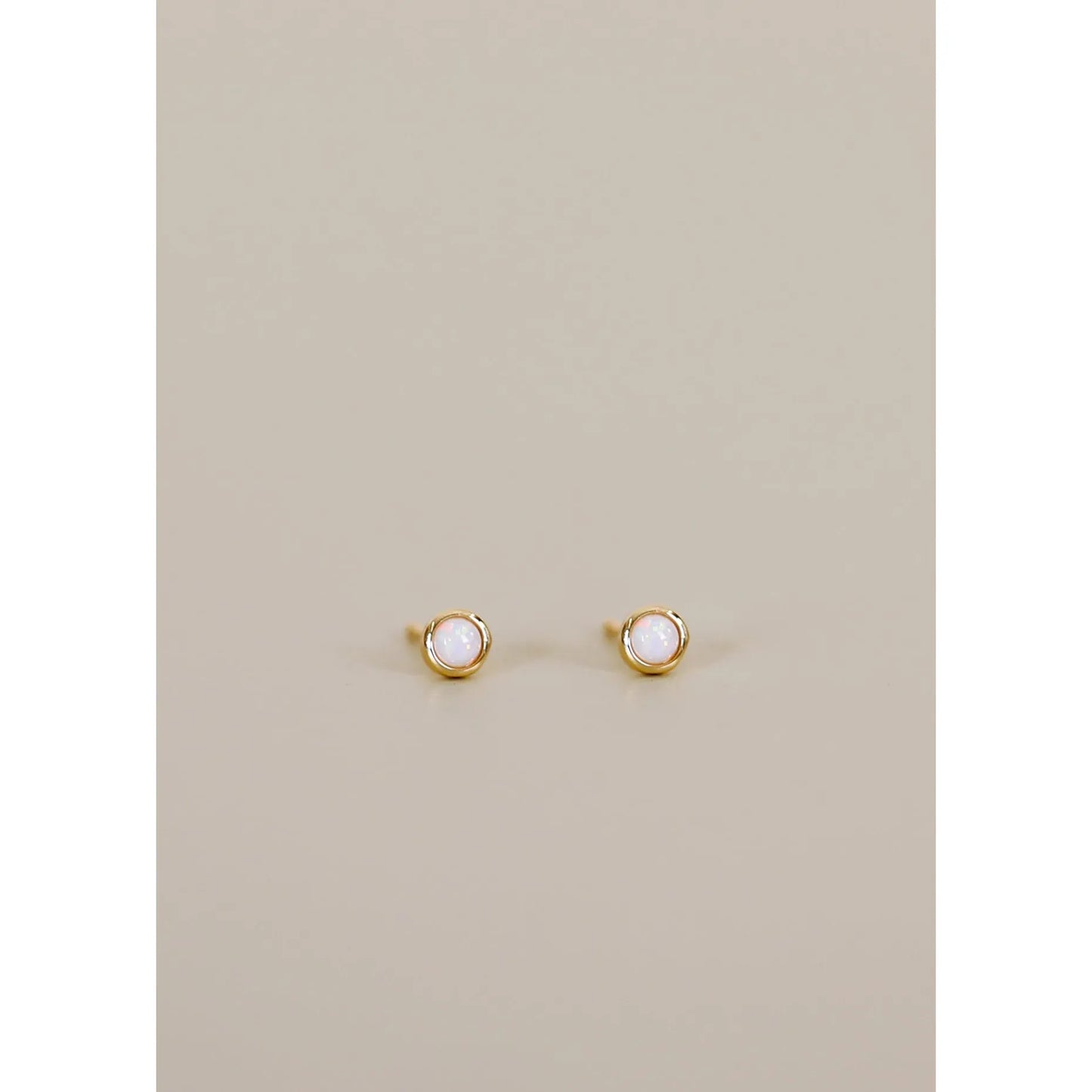 White Open Gold Studs