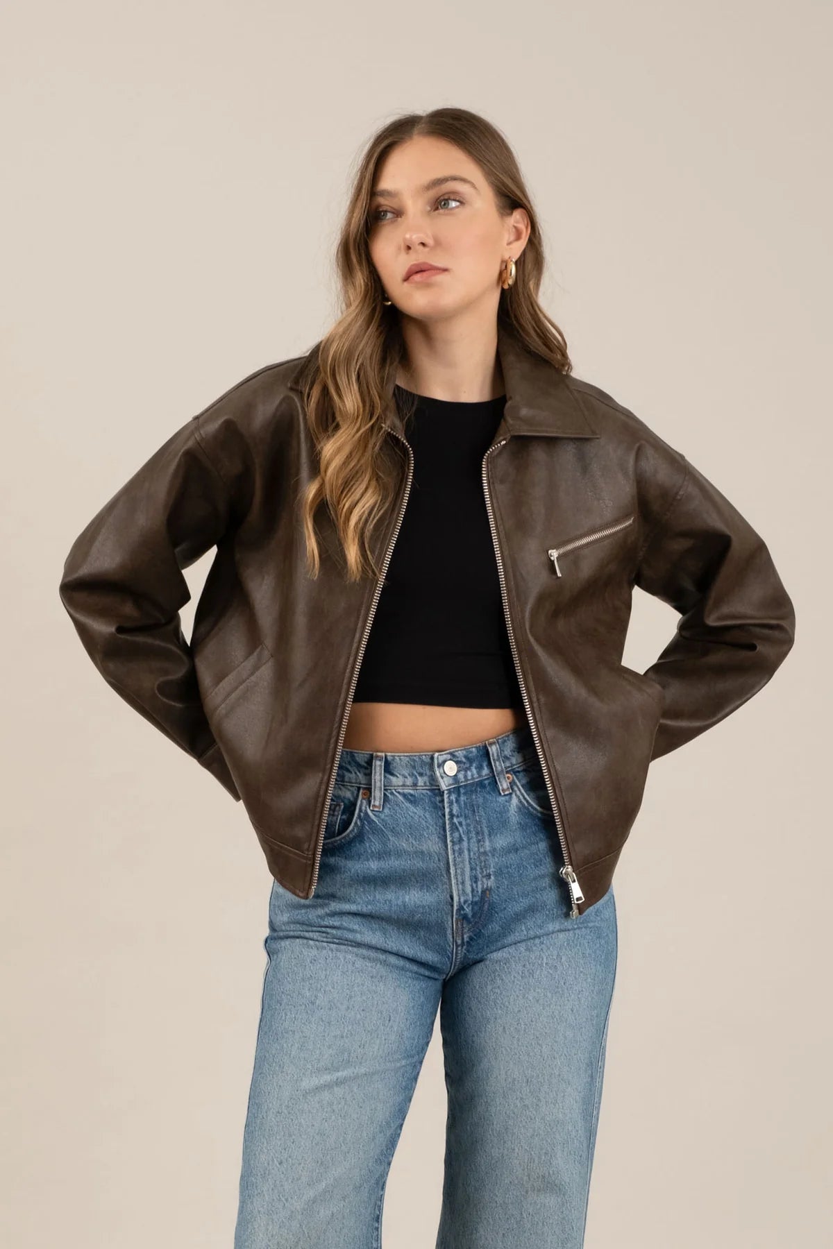 Faux Leather Jacket