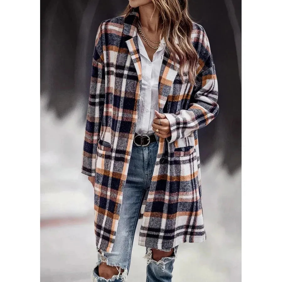 Navy Plaid Blazer